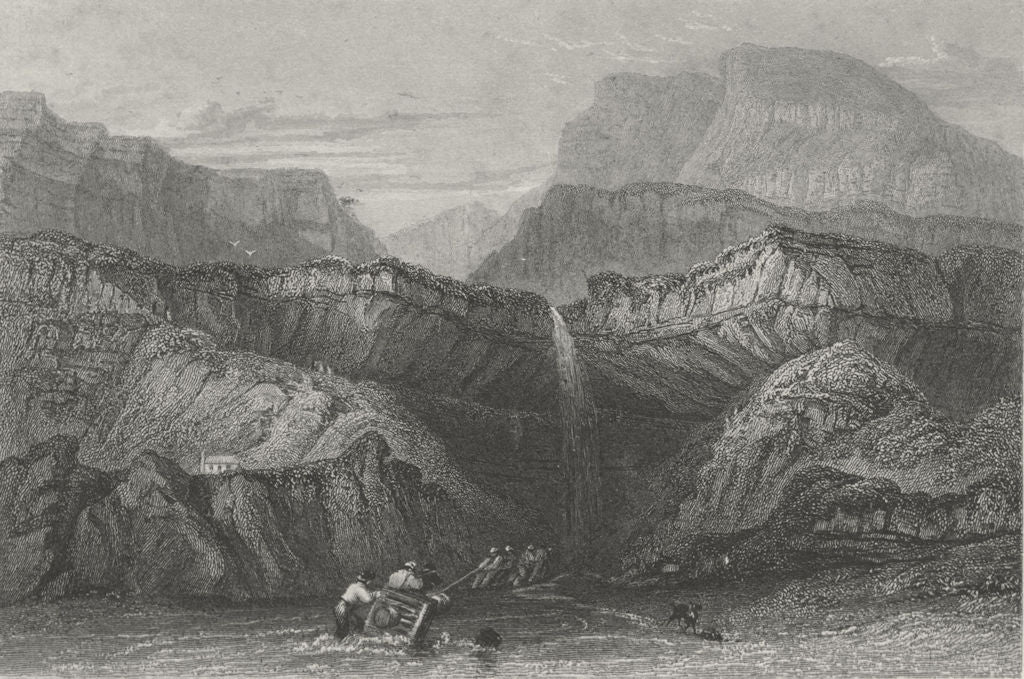 IOW. Blackgang Chine-Bartlett c1840 old antique vintage print picture